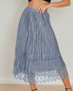 Spódnice^Royalfashion Damska dwustronna spódnica midi Ecru