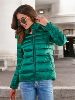 Kurtki / Marynarki / Płaszcze^Royalfashion Damska kurtka zimowa pikowana zielony