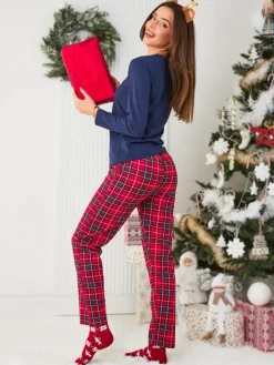 Piżamy^Royalfashion Damska piżama świąteczna w kolorze m Granatowy