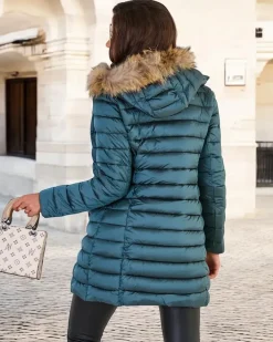 Kurtki / Marynarki / Płaszcze^Royalfashion Damska pikowana kurtka zimowa zielony