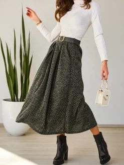 Spódnice^Royalfashion Damska spódnica midi zielony