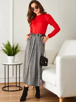 Spódnice^Royalfashion Damska spódnica midi zielony