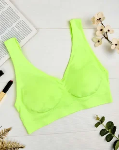 Sportowe^Royalfashion Damski biustonosz sportowy PLUS SIZE zielony