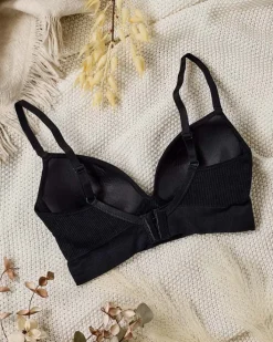 Codzienne^Royalfashion Damski biustonosz prążkowany czarny