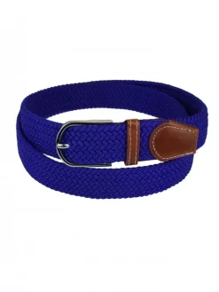 Paski^Royalfashion Damski pasek do spodni pleciony Granatowy