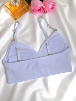 Sportowe^Royalfashion Damski sportowy biustonosz usztywniany Active Support biały