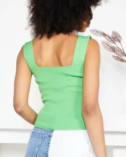 Bluzki / Koszule / Koszulki^Royalfashion Damski top w kolorze m z cyrkoniami zielony