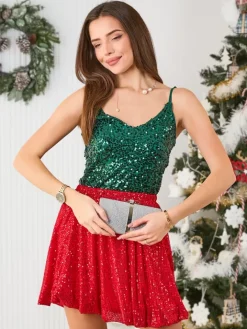 Bluzki / Koszule / Koszulki^Royalfashion Damski top z cekinami zielony