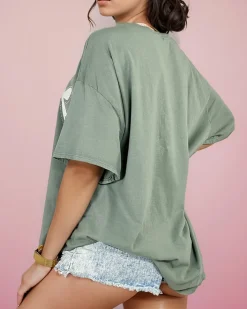 Bluzki / Koszule / Koszulki^Royalfashion Damski t-shirt z naszywką w kształcie kokardki zielony