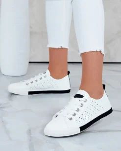 Trampki|Sneakersy^Royalfashion Damskie ażurowe tenisówki Murras biały