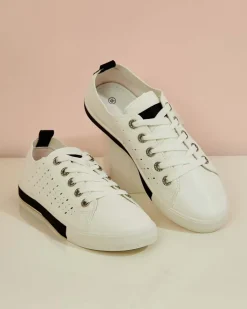 Trampki|Sneakersy^Royalfashion Damskie ażurowe tenisówki Murras biały