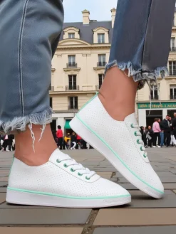 Sneakersy^Royalfashion Damskie ażurowe buty sportowe Pumbes zielony