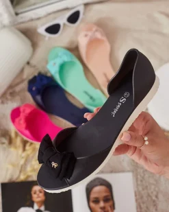 Buty Na Wielkie Wyjście|Baleriny Klasyczne^Royalfashion Damskie baleriny z kokardką Xollca czarny