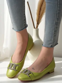 Buty Na Wielkie Wyjście|Baleriny Klasyczne^Royalfashion Damskie baleriny z kokardką Frelie zielony