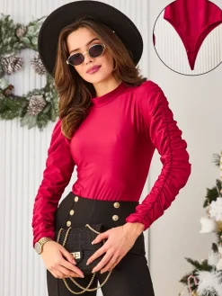 Body^Royalfashion Damskie body Bordowy