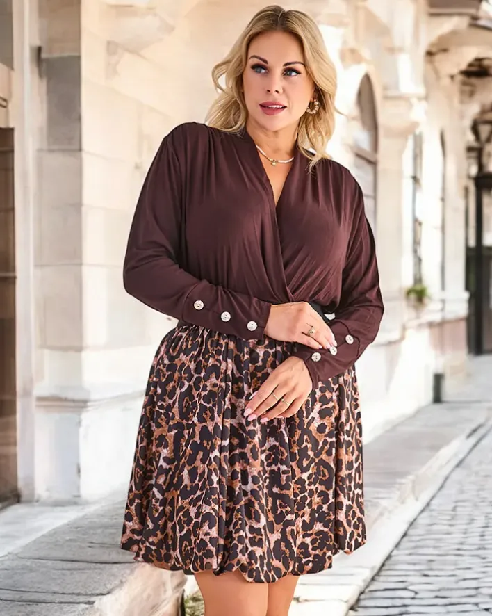 Body|Plus Size^Royalfashion Damskie body PLUS SIZE brązowy
