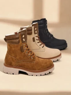 Workery|Botki Z Delikatnym Ociepleniem^Royalfashion Damskie botki workery Fiemo brązowy