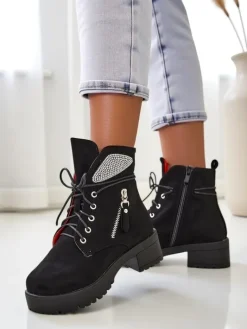 Workery|Botki Z Delikatnym Ociepleniem^Royalfashion Damskie botki workery Volio czarny