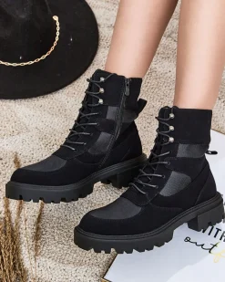 Workery|Botki Bez Ocieplenia^Royalfashion Damskie botki sznurowane Hovienta czarny