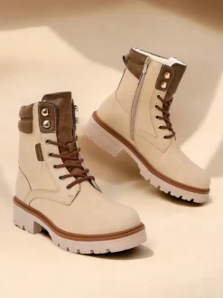 Workery|Botki Sznurowane^Royalfashion Damskie botki workery Fiemo beżowy