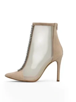 Szpilki|Botki Bez Ocieplenia^Royalfashion Damskie botki na szpilce z przeźroczystej siateczki Glam Style