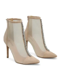 Szpilki|Botki Bez Ocieplenia^Royalfashion Damskie botki na szpilce z przeźroczystej siateczki Glam Style