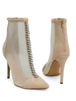 Szpilki|Botki Bez Ocieplenia^Royalfashion Damskie botki na szpilce z przeźroczystej siateczki Glam Style