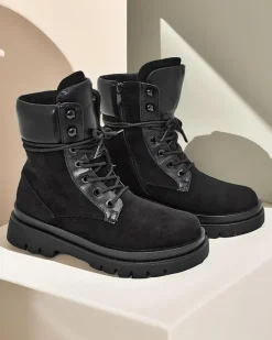 Workery|Botki Z Delikatnym Ociepleniem^Royalfashion Damskie botki workery Ferrinole czarny