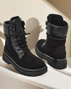 Workery|Botki Z Delikatnym Ociepleniem^Royalfashion Damskie botki workery Ferrinole czarny