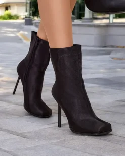 Szpilki|Botki Bez Ocieplenia^Royalfashion Damskie botki Weriozno czarny