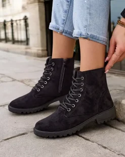 Workery|Botki Z Delikatnym Ociepleniem^Royalfashion Damskie botki workery Erino czarny