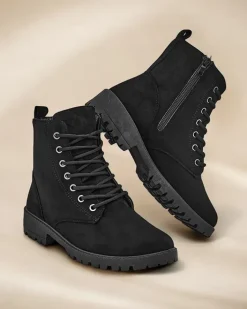 Workery|Botki Z Delikatnym Ociepleniem^Royalfashion Damskie botki workery Erino czarny