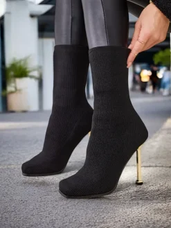 Szpilki|Botki Bez Ocieplenia^Royalfashion Damskie botki Wezonu czarny