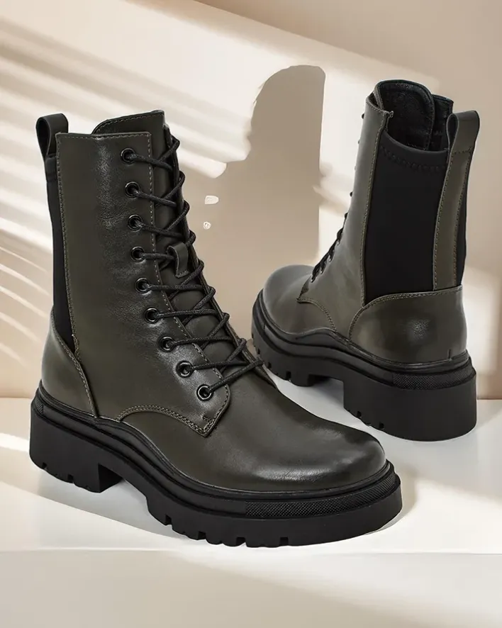 Workery|Botki Sznurowane^Royalfashion Damskie botki workery Rinnoc zielony