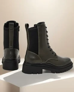 Workery|Botki Sznurowane^Royalfashion Damskie botki workery Rinnoc zielony