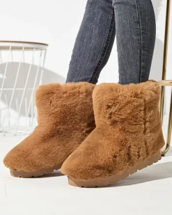 Śniegowce^Royalfashion Damskie buty a'la śniegowce w kolorze owym Ottola Camel