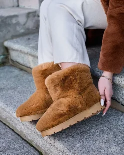 Śniegowce^Royalfashion Damskie buty a'la śniegowce w kolorze owym Ottola Camel