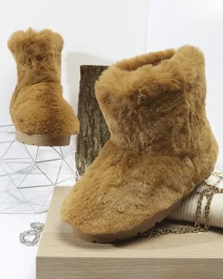 Śniegowce^Royalfashion Damskie buty a'la śniegowce w kolorze owym Ottola Camel