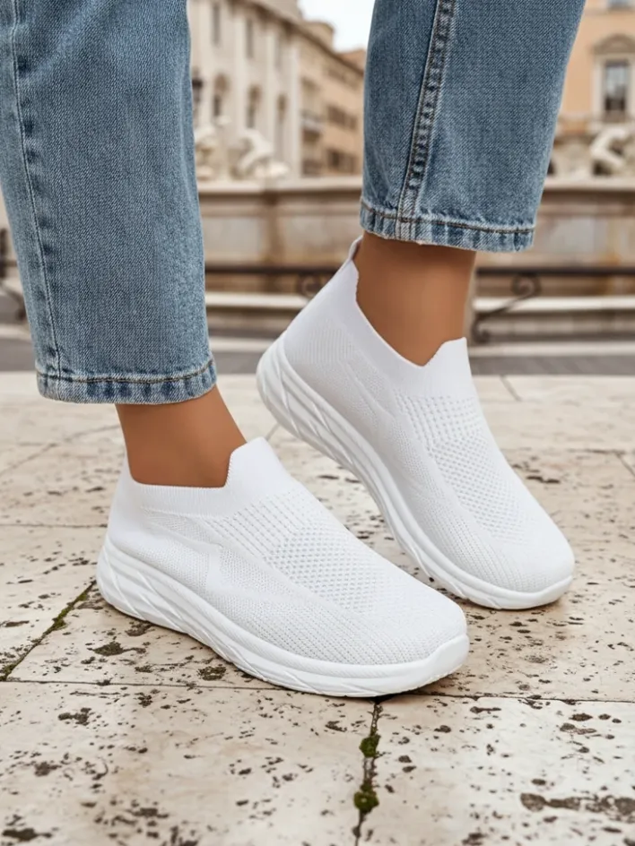 Sportowe|Bieganie, Ćwiczenia I Trening^Royalfashion Damskie buty sportowe wsuwane Whites