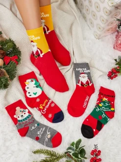 Skarpetki^Royalfashion Damskie długie świąteczne skarpety 5/pak Wielokolorowe