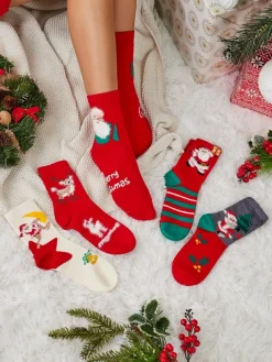 Skarpetki^Royalfashion Damskie długie świąteczne skarpety 5/pak