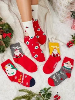 Skarpetki^Royalfashion Damskie długie świąteczne skarpety 5/pak Wielokolorowe