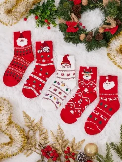 Skarpetki^Royalfashion Damskie długie świąteczne skarpety 5/pak