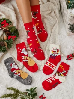 Skarpetki^Royalfashion Damskie długie świąteczne skarpety 5/pak