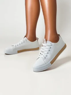 Trampki^Royalfashion Damskie eko skórzane trampki Eccola różowy