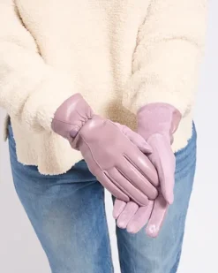 Rękawiczki^Royalfashion Damskie eko-skórzane rękawiczki fioletowy