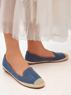 Espadryle Płaskie^Royalfashion Damskie espadryle eko zamszowe Bombei Granatowy