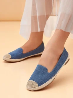 Espadryle Płaskie^Royalfashion Damskie espadryle eko zamszowe Bombei Granatowy