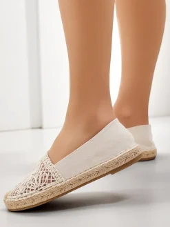 Espadryle Płaskie^Royalfashion Damskie espadryle ażurowe Verela beżowy