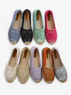 Espadryle Płaskie^Royalfashion Damskie espadryle ażurowe Verela beżowy